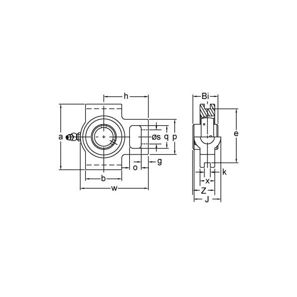 SINGLE ROW BALL BEARING, 2'' WIDE SET SCREW NARROW SLOT TAKE-UP